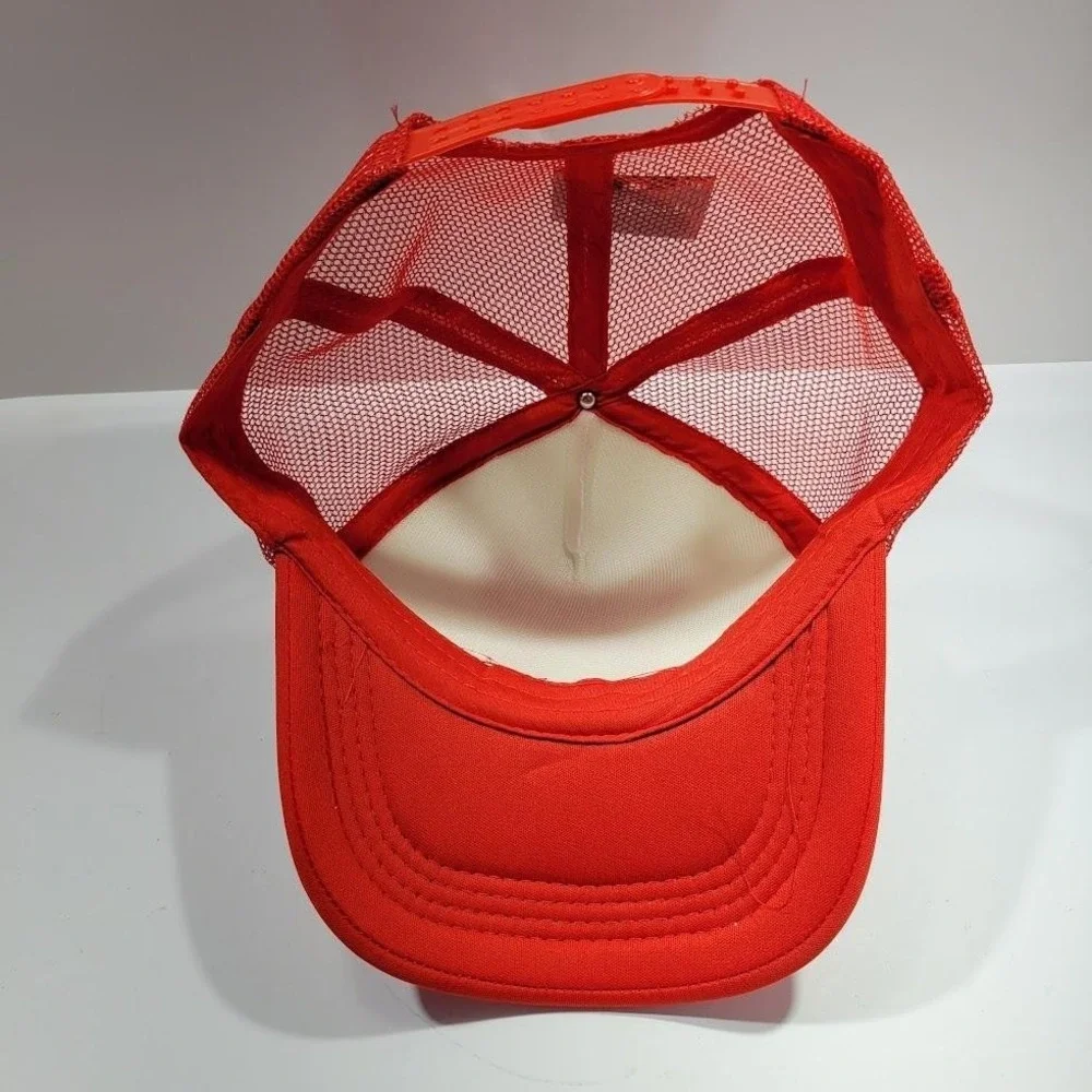 The Christmas Shoppe Hat Cap Trucker Snap Back One Size Red Bow Christmas